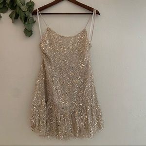 Gold sparkle cocktail dress
